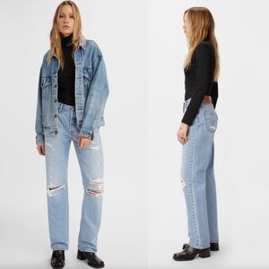 Levi's Premium 501 90's Jeans in Sketch Artist Medium Wash Distressed Size 26
